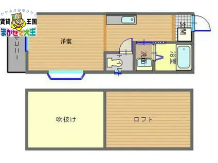 コリドール浦上(1K/2階)の間取り写真