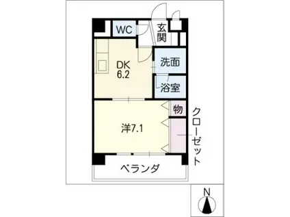 グレースサワ(1DK/6階)の間取り写真