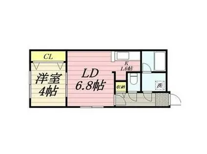 ラプレッツァグルーN12(1LDK/2階)の間取り写真