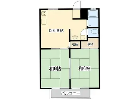 サンライフ寿恵(2DK/1階)の間取り写真