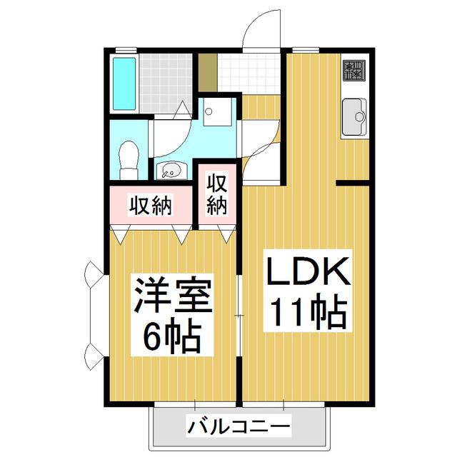 メゾン蛇原(1LDK/1階)の間取り写真