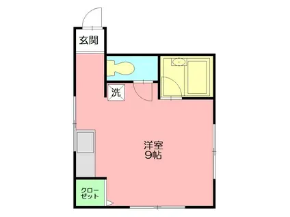 シャイニングローズ(ワンルーム/1階)の間取り写真