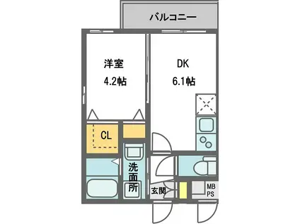 メルベージュ千林大宮(1DK/1階)の間取り写真