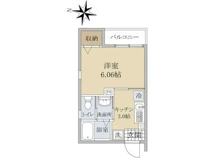 パークサイド豊島園(1K/3階)の間取り写真