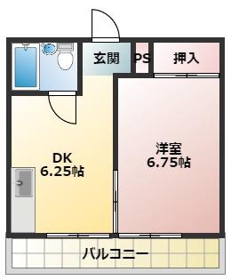 MOマンション(1DK/1階)の間取り写真