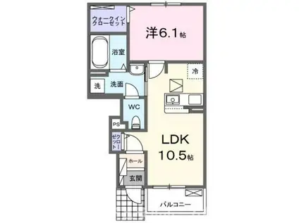 カシオペア(1LDK/1階)の間取り写真