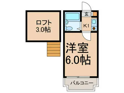 ファイブ北町(1K/2階)の間取り写真