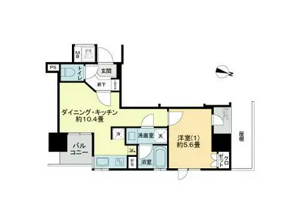 ザ・ライオンズ定禅寺タワー(1LDK/6階)の間取り写真