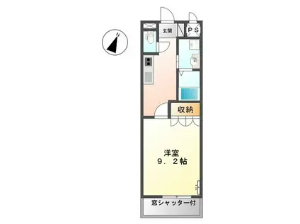 プレリュードII(1K/1階)の間取り写真