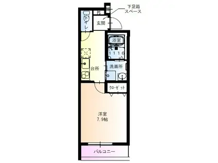 フジパレス阪急吹田駅南III番館(1K/1階)の間取り写真