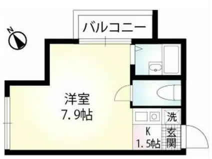 ウィズプレイス高津(1K/3階)の間取り写真