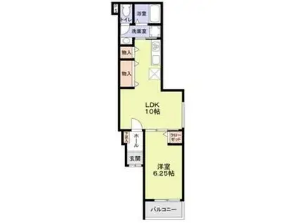 アリビア明神町A棟(1LDK/1階)の間取り写真