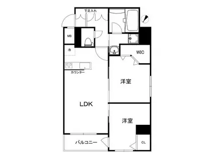 ハーモニーレジデンス田町002(2LDK/10階)の間取り写真