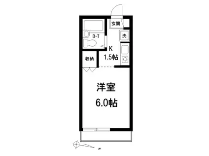 エソール千川(1K/2階)の間取り写真
