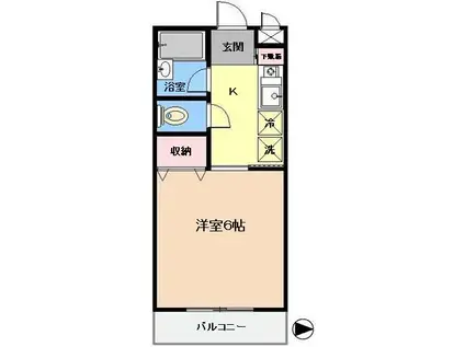 はーとらんどK(1K/2階)の間取り写真