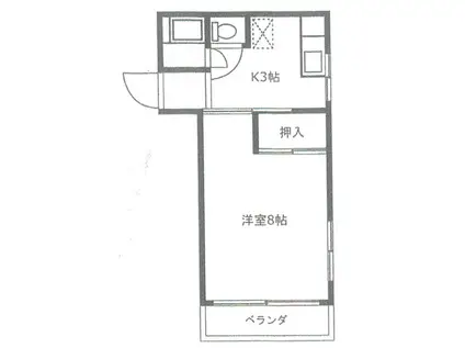 カーサ宮町(1K/2階)の間取り写真