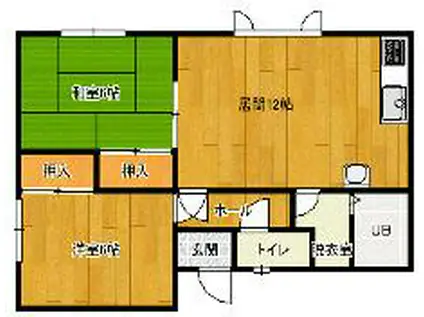 千々石コーポ(2DK/2階)の間取り写真