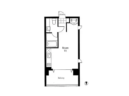 BELL FACE 東麻布 TERRASSEベルファース東麻布テラス(ワンルーム/5階)の間取り写真