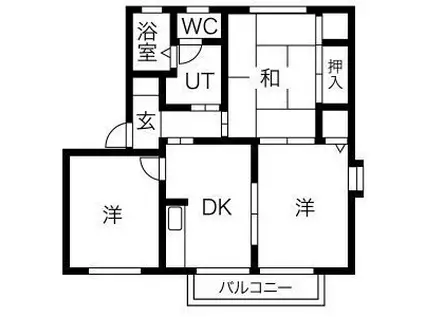 フレグランス皿山B棟(3DK/1階)の間取り写真