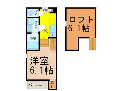 天白区大坪二丁目Aコーポ(1SK/1階)の間取り写真