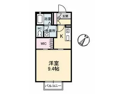 シャーメゾンATTENDER II(1K/1階)の間取り写真