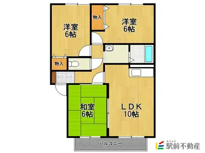 セジュール本鳥栖B(3LDK/1階)の間取り写真