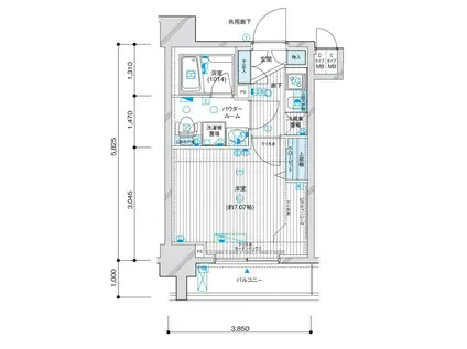 メインステージ川崎VIエグザ(1K/11階)の間取り写真
