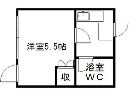 カイフヒル(1K/1階)の間取り写真
