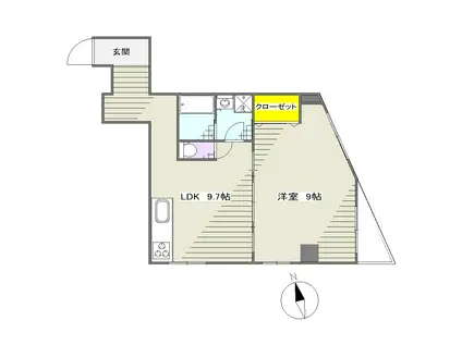 メゾン東橋(1LDK/2階)の間取り写真