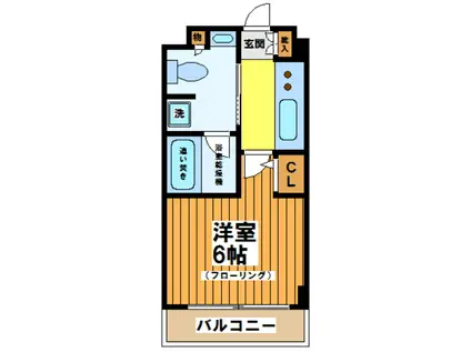 CYNTHIA代田橋III(1K/2階)の間取り写真