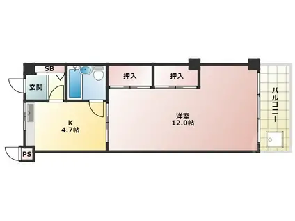 橋本第二綜合ビル(1K/2階)の間取り写真