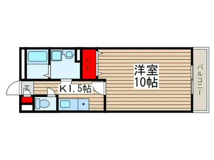 アムールMIYAMA(1K/1階)の間取り写真