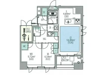 オーパスレジデンス日本橋イースト(2LDK/6階)の間取り写真