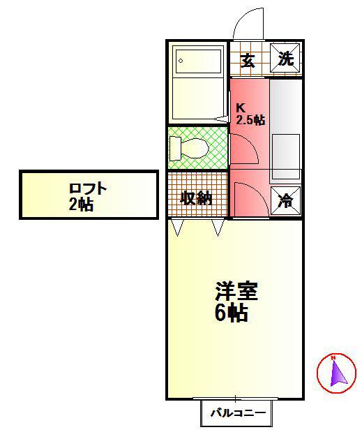 サクセス21(1K/2階)の間取り写真