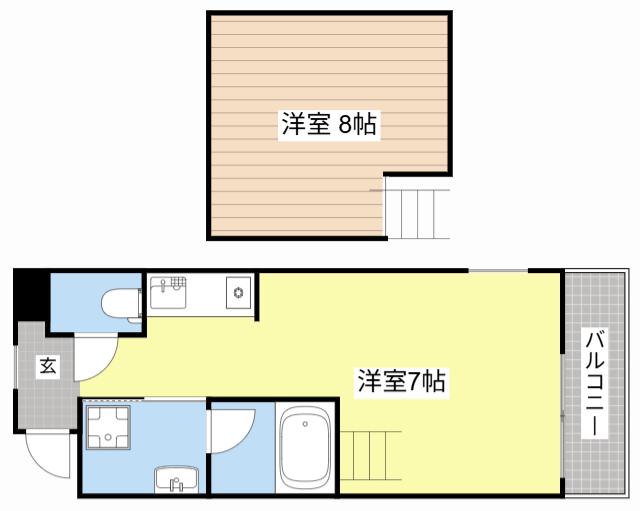 ウエストヴィレッジ・I(1K/3階)の間取り写真