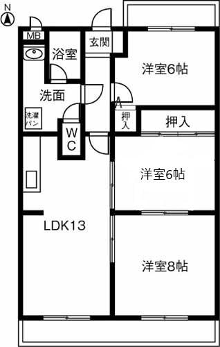メゾンドフォーレ五番館(3LDK/3階)の間取り写真