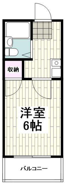 ステージ湘南(1K/2階)の間取り写真