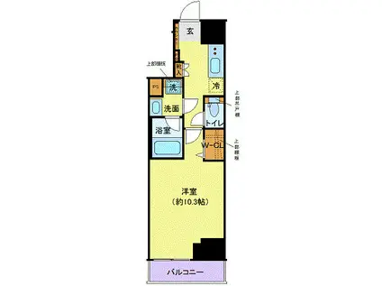 ディアレイシャス池袋(1K/11階)の間取り写真