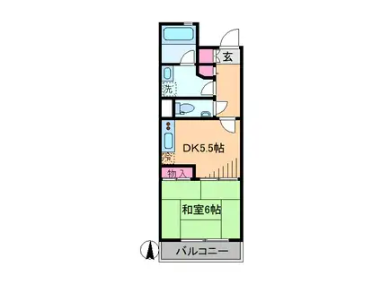 KDXレジデンス日吉(1DK/5階)の間取り写真