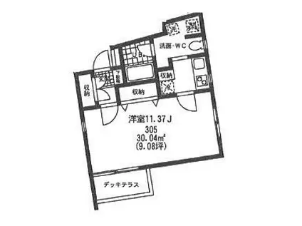 インナーコート柳島(1K/3階)の間取り写真