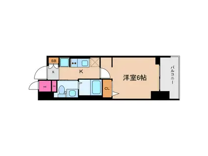 エステムプラザ大手前エヴァース(1K/6階)の間取り写真