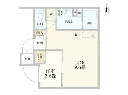 タスキSMART新中野(1LDK/4階)の間取り写真