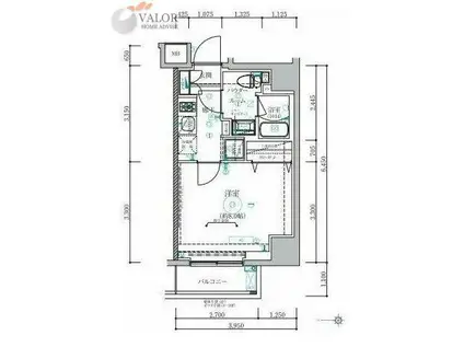 ベルシード蒲田II(1K/2階)の間取り写真