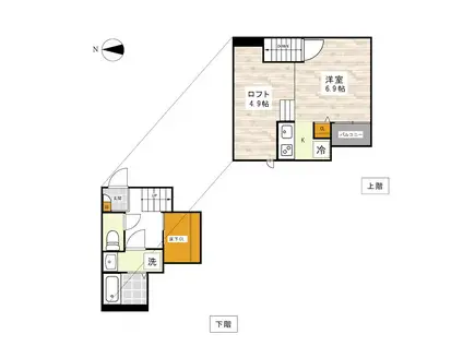 ADC田迎南カーサ(1K/2階)の間取り写真