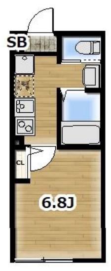 AMBITION岩槻加倉(1K/2階)の間取り写真