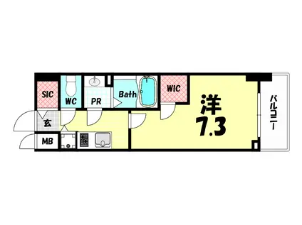 エスリード神戸ハーバーテラス(1K/3階)の間取り写真