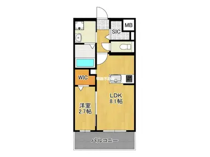 MODERN EIGHT 高宮LIETO(1LDK/2階)の間取り写真