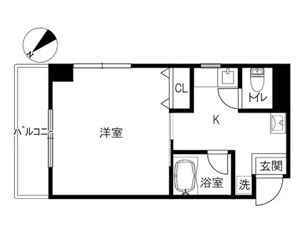 ハイデンス浅の川(1K/3階)の間取り写真