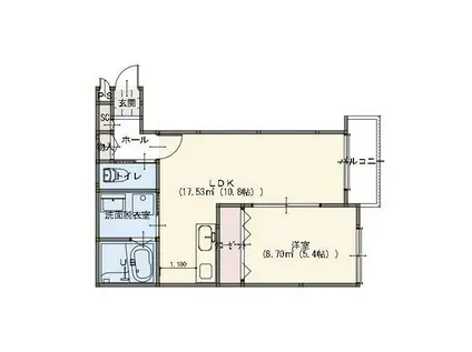 プライベートレジデンス 京都駅西(1LDK/3階)の間取り写真