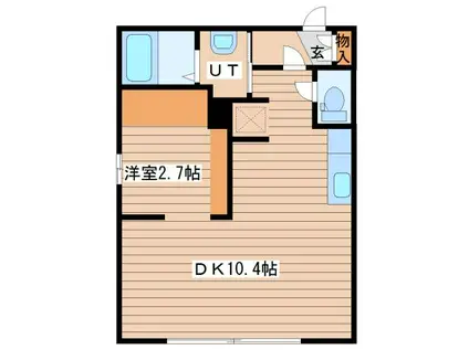 メープルコート24(1DK/3階)の間取り写真